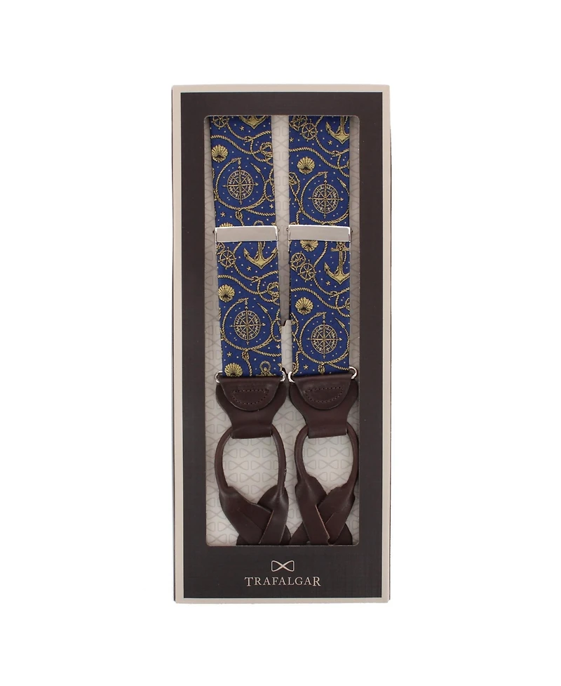 Trafalgar Silk Novelty Leather Button End Suspenders