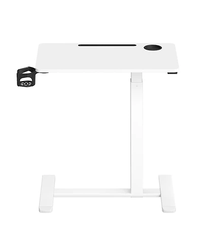 SongmicsHome Small Standing Desk, Rolling Sit to Stand Desk with Cup Holders