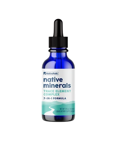 NativePath Native Minerals 7 in 1 Ionic Liquid Trace Element Complex with Magnesium Potassium Sodium Chloride 1 Fluid Ounce 30 Servings