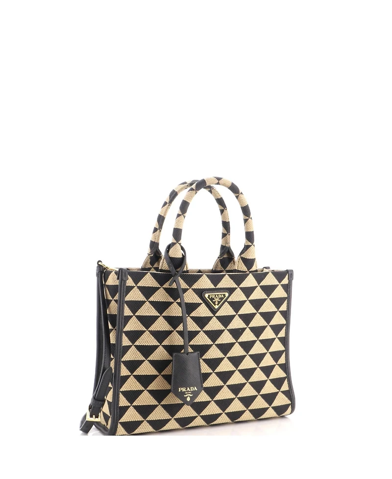 Pre-Owned Prada Small Symbole Shopper Tote Jacquard