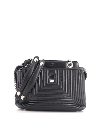 Pre-Owned Fendi Small DotCom Click Shoulder Bag Quilted Leather