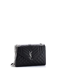 Pre-Owned Saint Laurent Medium Classic Monogram Envelope Satchel Mixed Matelasse Leather