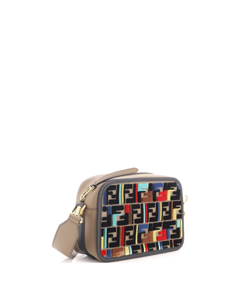 Pre-Owned Fendi Small F is Fendi Camera Bag Leather and Zucca Velvet
