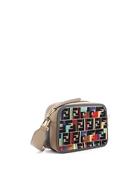 Pre-Owned Fendi Small F is Fendi Camera Bag Leather and Zucca Velvet