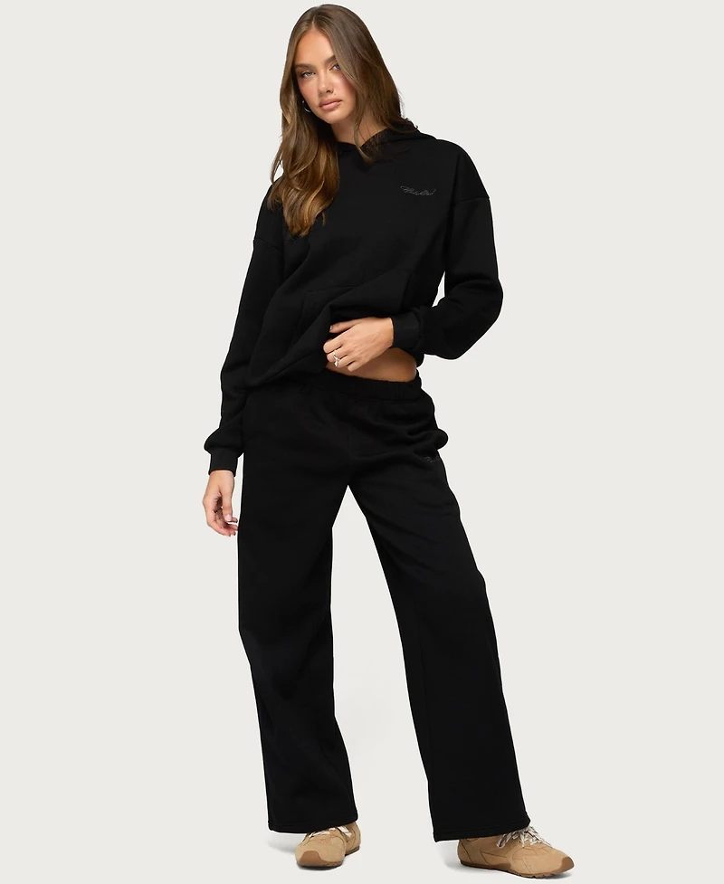 Edikted Women's Basic Girl Wide Leg Sweatpants