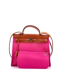 Pre-Owned Hermes 31 Herbag Zip Leather and Toile