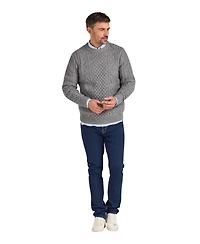 Raging Bull Men's Chunky Cable-Knit Relaxed-Fit Crewneck Sweater