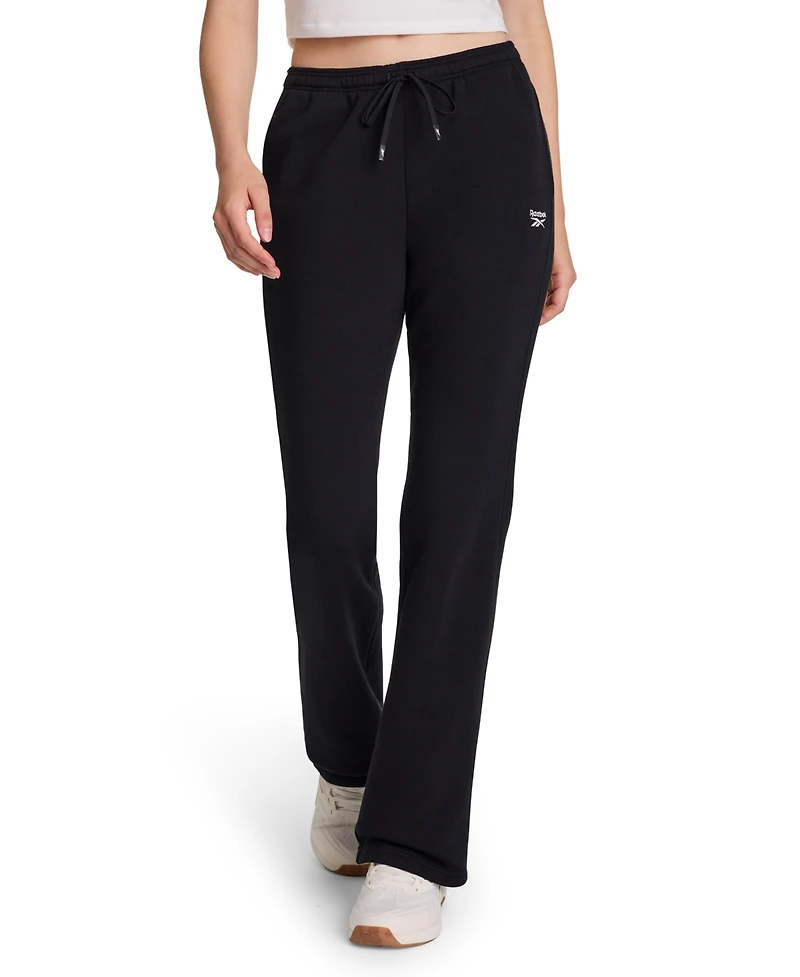 Reebok Women's Small Logo Mid-Rise Flare Pants