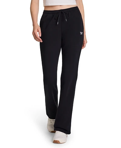 Reebok Women's Small Logo Mid-Rise Flare Pants