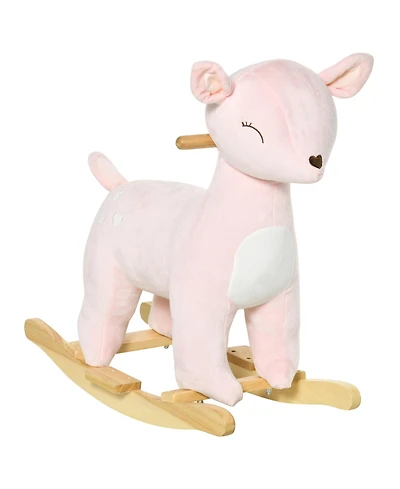 Glintex Rocking Deer Plush with Realistic Sounds Ride-On, Holds 99 lbs, Ages 3-6