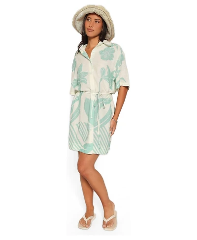 Petal and Pup Women's Karmon Floral-Print Button-Down Mini Dress