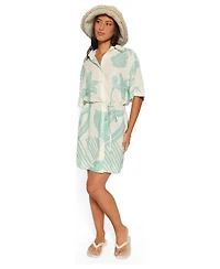 Petal and Pup Women's Karmon Floral-Print Button-Down Mini Dress