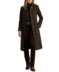 Lauren Ralph Lauren Women's Plaid Wool-Blend Belted Coat, Created for Macy's