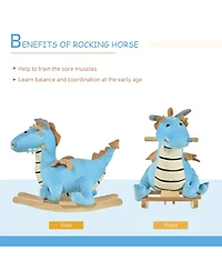 Glintex Plush Rocking Dinosaur with Realistic Dinosaur Sounds, Holds 66 lbs, Ages 18-36 Months