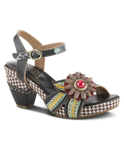 L'Artiste Women's Astar Quarter Strap Sandal with Painted Vamp
