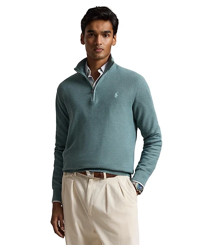 Polo Ralph Lauren Men's Mesh-Knit Cotton Quarter-Zip Sweater