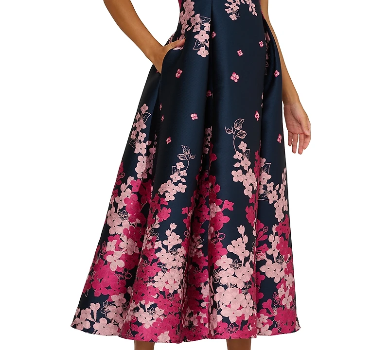 Adrianna Papell Women's Jacquard Fit & Flare Dress