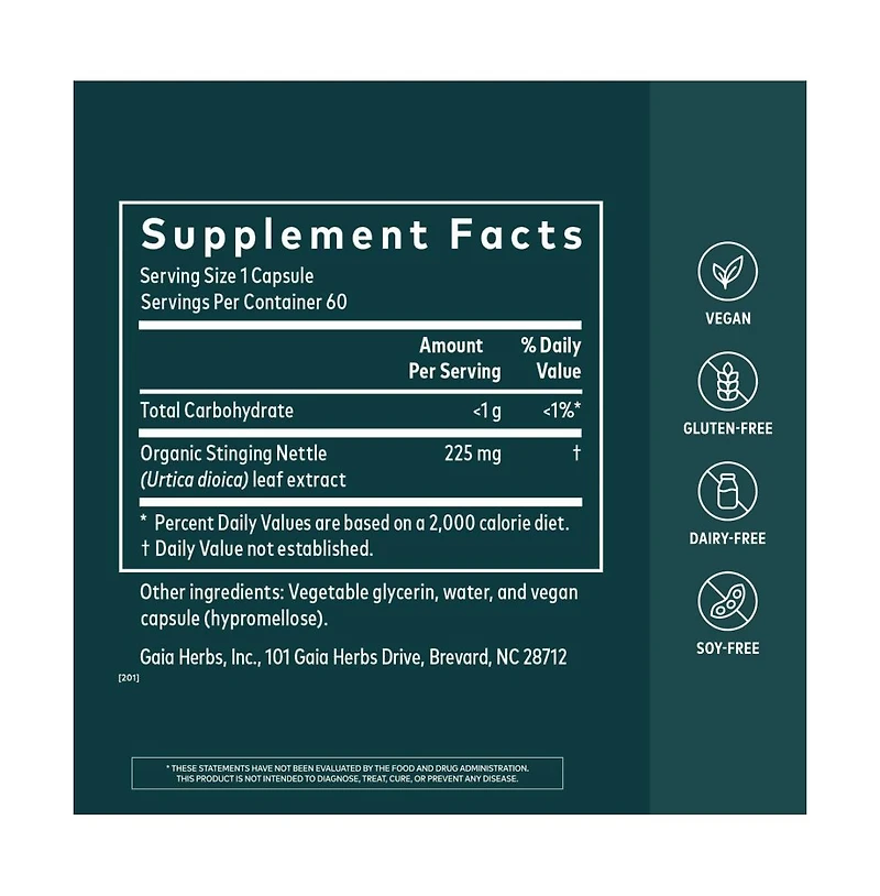 Gaia Herbs Nettle Leaf - Immune, Respiratory, and Sinus Support Supplement - Helps Maintain Upper Respiratory Health - Supports Immune Health