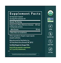 Gaia Herbs Organic Lion's Mane Mushroom - Brain and Nerve Support Supplement to Help Maintain Neurological Health