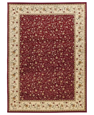 Closeout!! Km Home Pesaro Floral Red 7'9" x 11' Area Rug