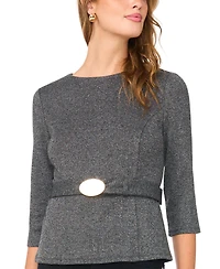 Vince Camuto Women's Belted 3/4-Sleeve Crewneck Top