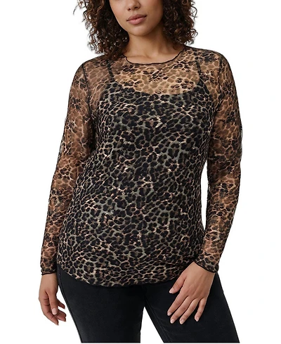 Torrid Plus Size Sheer Lace Crew Long Sleeve Top