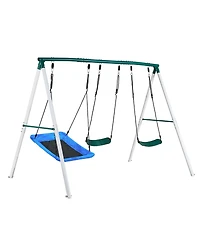 Glintex Backyard A-Frame Swing Set, 700 lb Capacity, Three Seats, Ages 3+
