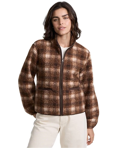 Lands' End Women's Print Boucle Fleece Jacket