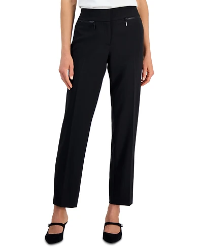 Kasper Women's Ava Straight-Leg Zip-Pocket Pants