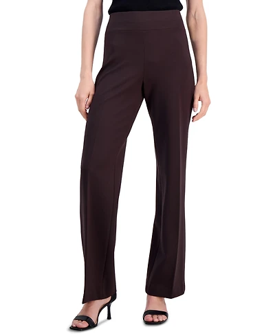 Anne Klein Petite High-Waisted Pull-On Wide-Leg Pants