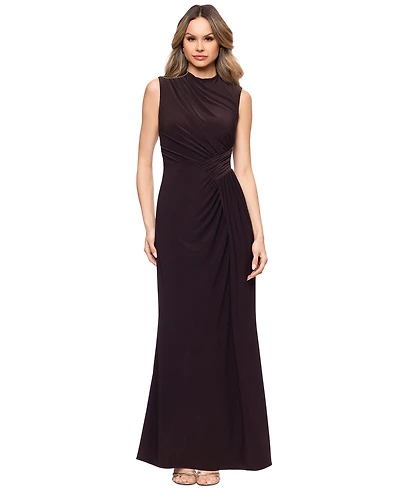 Betsy & Adam Petite Sleeveless Mock Neck Ball Gown