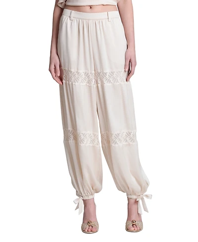 Avec Les Filles Women's Lace Combo Balloon Pants