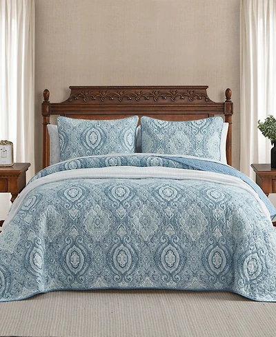 Closeout! Tommy Bahama Turtle Cove Cotton Reversible 3 Piece Quilt Set, King