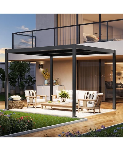 Aoxun Louvered Pergola with Mg-Al-Zn Steel Frame