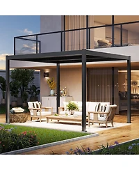 Aoxun Louvered Pergola with Mg-Al-Zn Steel Frame