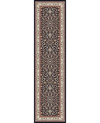 Closeout! Km Home 1318/1523/Black Navelli Black 2'2" x 8' Runner Rug