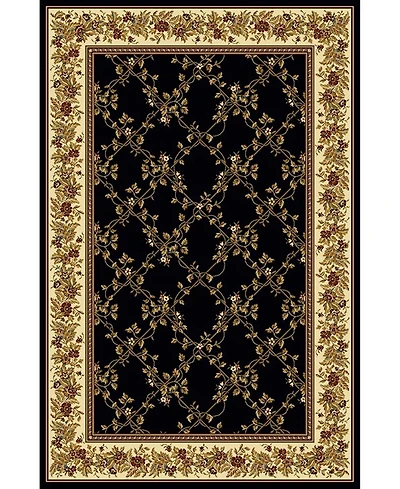 Closeout! Km Home 1427/1722/Black Navelli Black 7'9" x 9'6" Area Rug