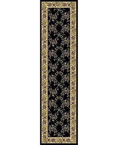 Closeout! Km Home 1427/1724/Black Navelli Black 2'2" x 8' Runner Rug