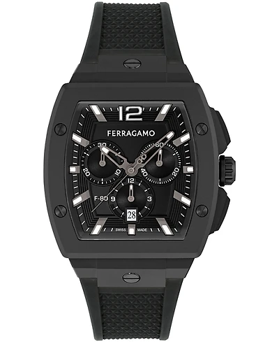 Ferragamo Men's Black Stainless Steel Bracelet Watch, 42mm