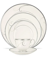 Noritake Dinnerware, Platinum Wave Round 5 Piece Place Setting
