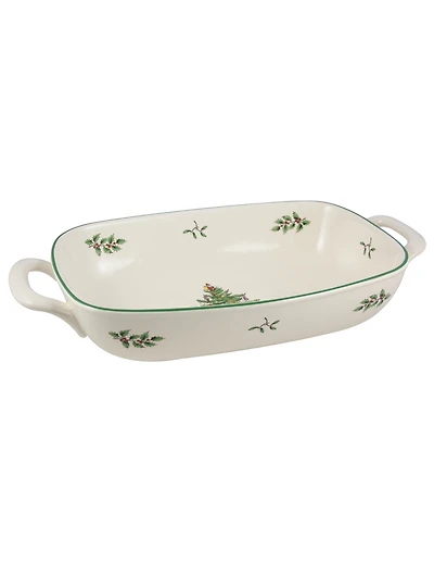 Spode Christmas Tree Serveware Handled Bread Basket