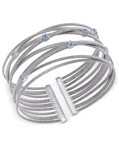 Swiss Blue Topaz Multi-Row Cuff Bracelet (3/4 ct. t.w.) Sterling Silver (Also Amethyst & Garnet)