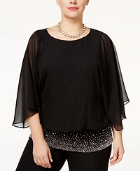 Msk Plus Embellished Chiffon Blouse