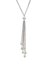 Belle de Mer Cultured Freshwater Pearl (6 & 8-1/2mm) Long Lariat Necklace Sterling Silver
