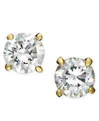 Giani Bernini 18k Gold and Sterling Silver Earrings, Round Cubic Zirconia Studs (1/2 ct. t.w.)