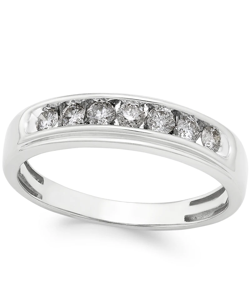 Men's Diamond Band (1/2 ct. t.w.) in 10k White Gold