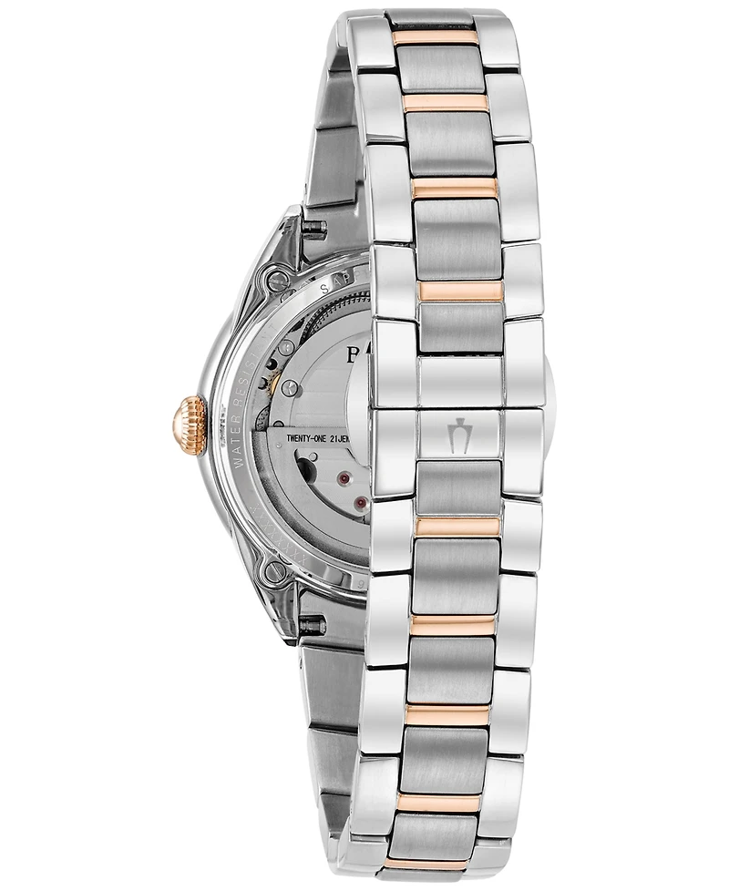 Bulova Women's Automatic Diamond Accent Two-Tone Stainless Steel Bracelet Watch 34mm 98P170