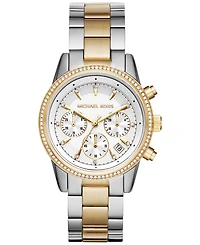 Michael Kors Women's Chronograph Bryant Two-Tone Stainless Steel Bracelet Watch 37mm