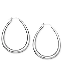 Giani Bernini Large Sterling Silver Graduated Drop Hoops, 1.75"