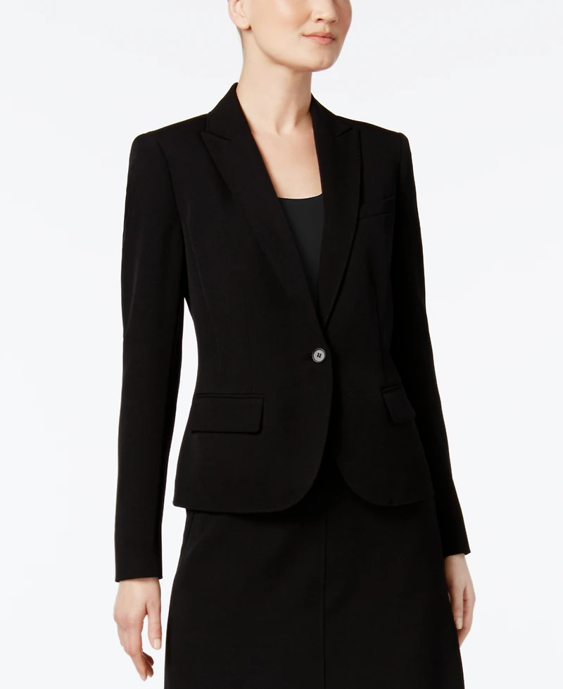 Anne Klein Missy & Petite Executive Collection Single-Button A-Line Skirt Suit